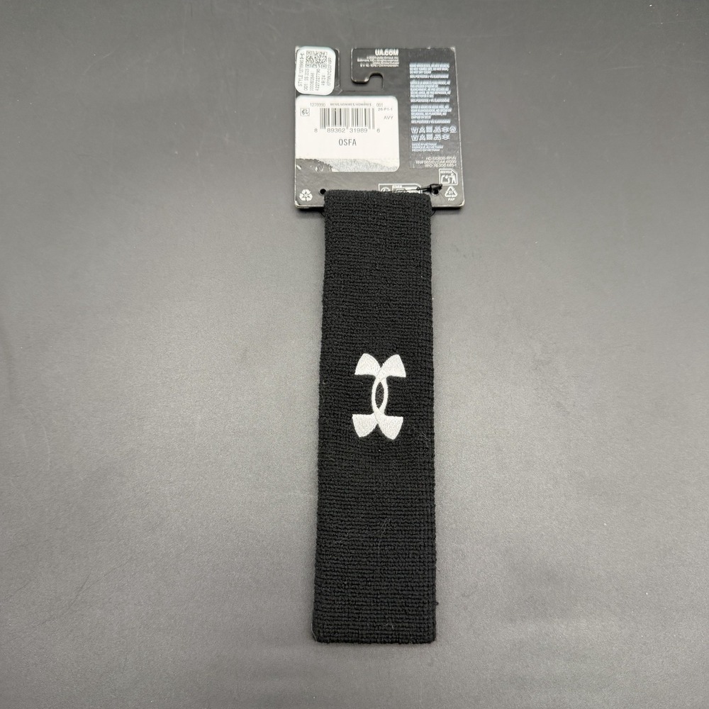New Under Armour Performance Headband OSFA Black Sweatband Hairband